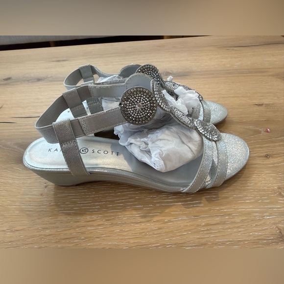 Silver Karen Scott Embellished Sandals - Picture 3 of 5